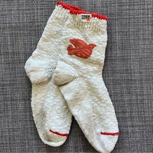 freecity White and Red Unisex Socks One Size